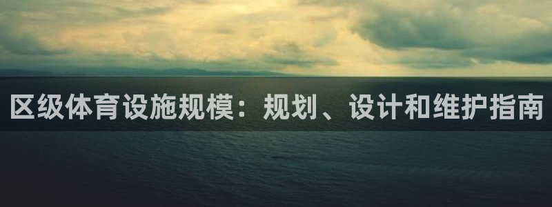 意昂体育3平台：区级体育设施规模：规划、设计和维护指
