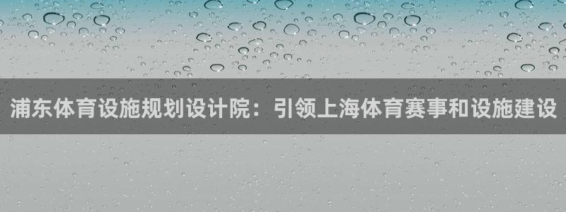 意昂3官方：浦东体育设施规划设计院：引领上海体育赛事